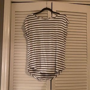 Taupe and white striped shirt